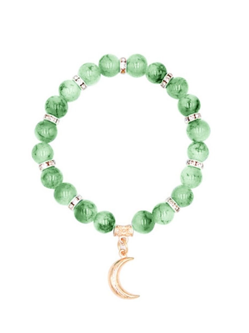 Beaded Fashion Green Bracelet Jewelry Crystal Gemstone Bangle for Girls - Picture 2 of 6